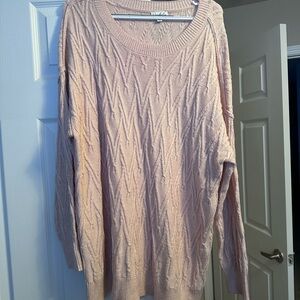 Wonderly Light Pink Textured Knit Sweater